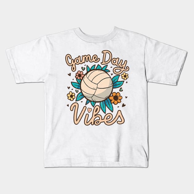 Volleyball Mom Game Day Vibes For Women Girls Teens Kids T-Shirt by Mitsue Kersting